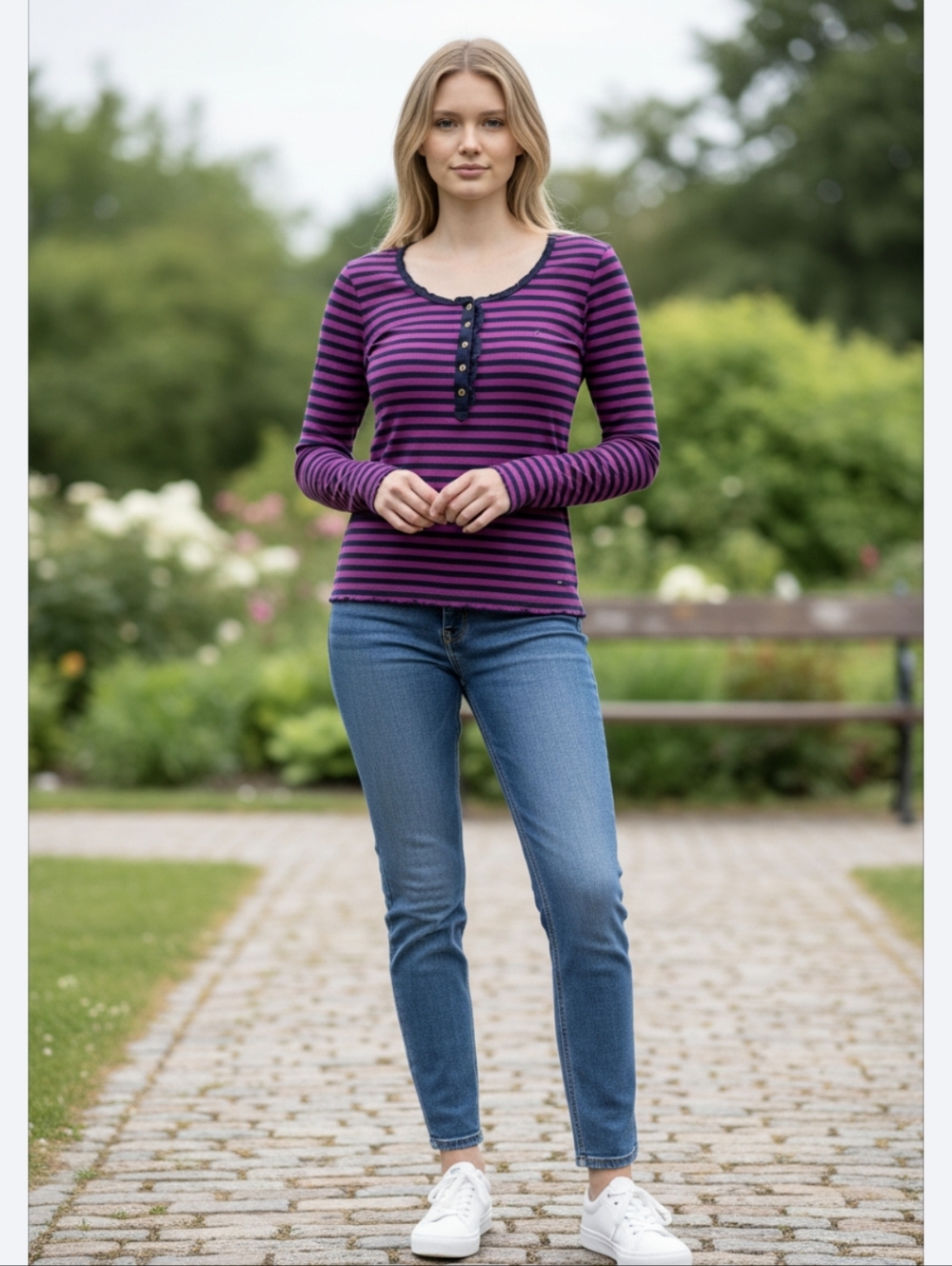 Tommy hilfiger xs henley with ruffle